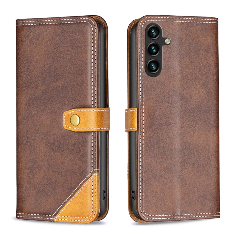 For Samsung Galaxy A14 5G Color Matching Double Sewing Thread Leather Phone Case