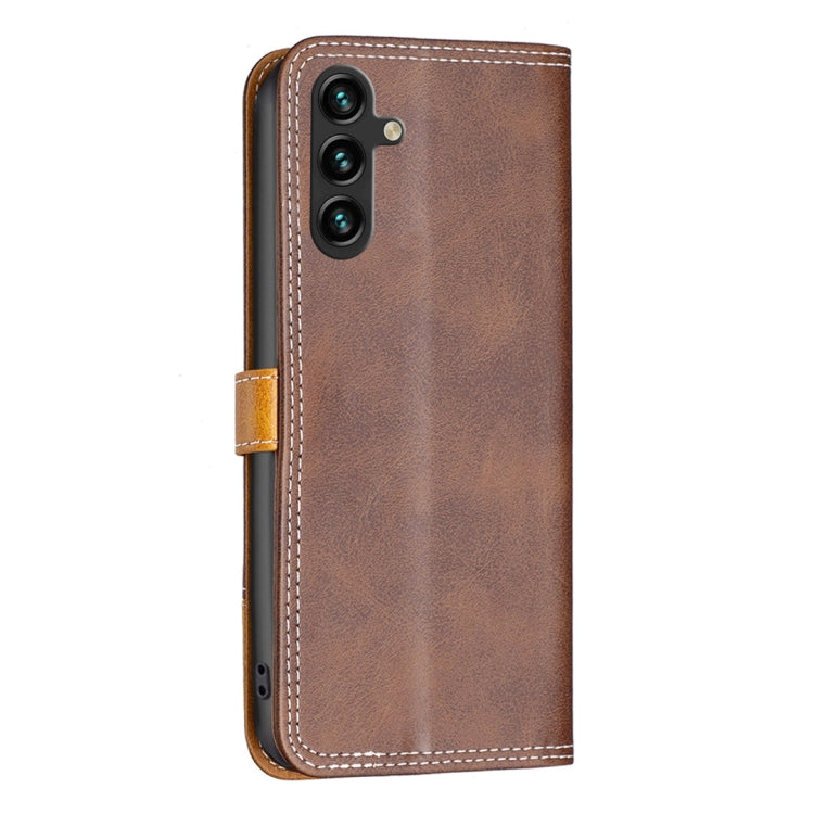 For Samsung Galaxy A14 5G Color Matching Double Sewing Thread Leather Phone Case
