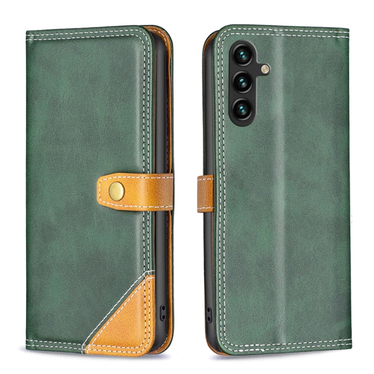 For Samsung Galaxy A14 5G Color Matching Double Sewing Thread Leather Phone Case