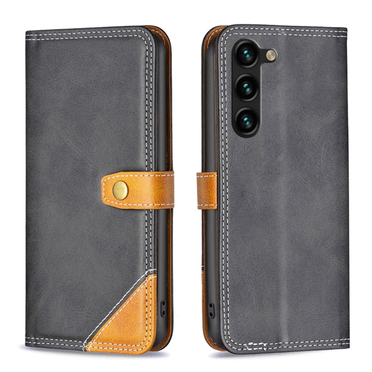 For Samsung Galaxy S23+ 5G Color Matching Double Sewing Thread Leather Phone Case
