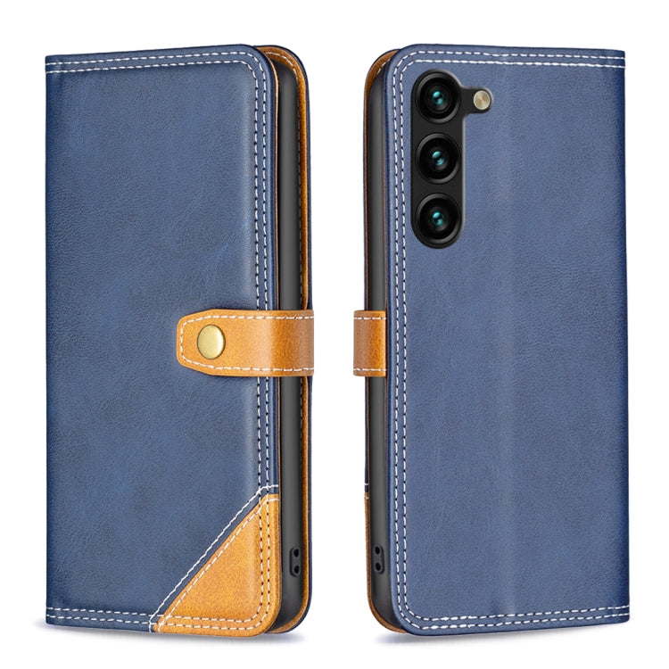 For Samsung Galaxy S23+ 5G Color Matching Double Sewing Thread Leather Phone Case