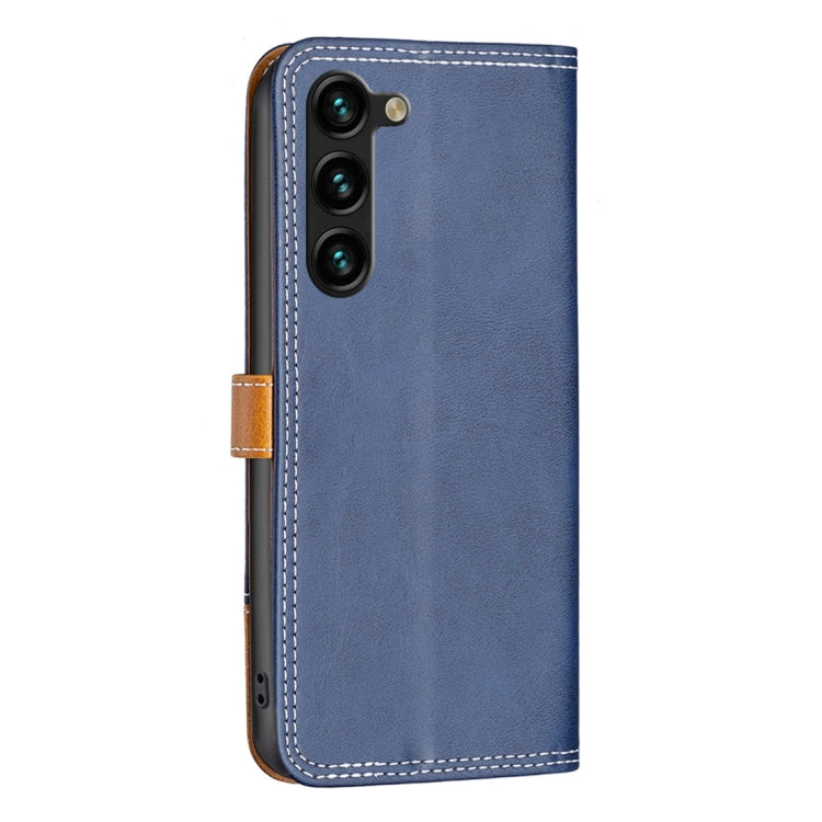 For Samsung Galaxy S23+ 5G Color Matching Double Sewing Thread Leather Phone Case