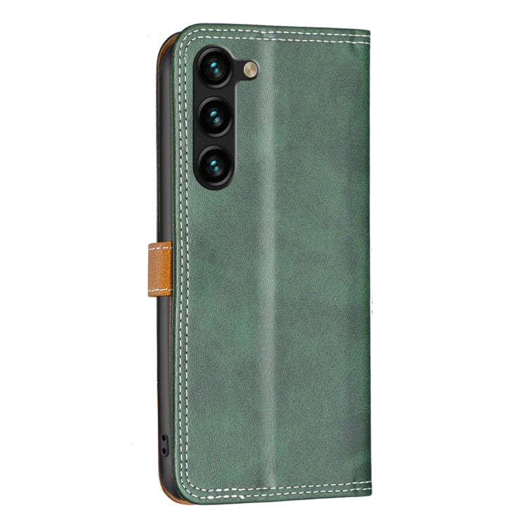 For Samsung Galaxy S23+ 5G Color Matching Double Sewing Thread Leather Phone Case