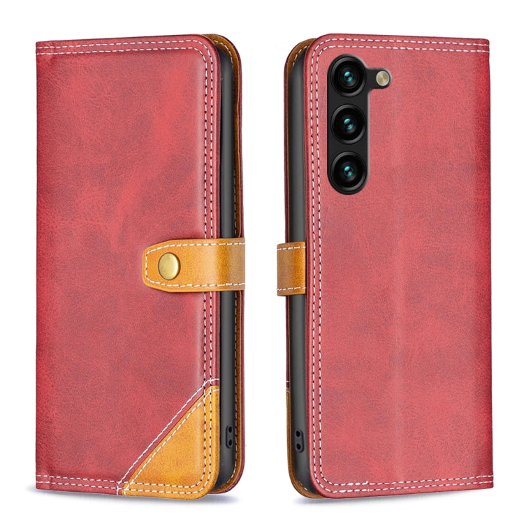 For Samsung Galaxy S23+ 5G Color Matching Double Sewing Thread Leather Phone Case