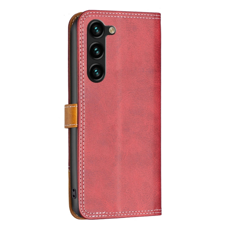 For Samsung Galaxy S23+ 5G Color Matching Double Sewing Thread Leather Phone Case
