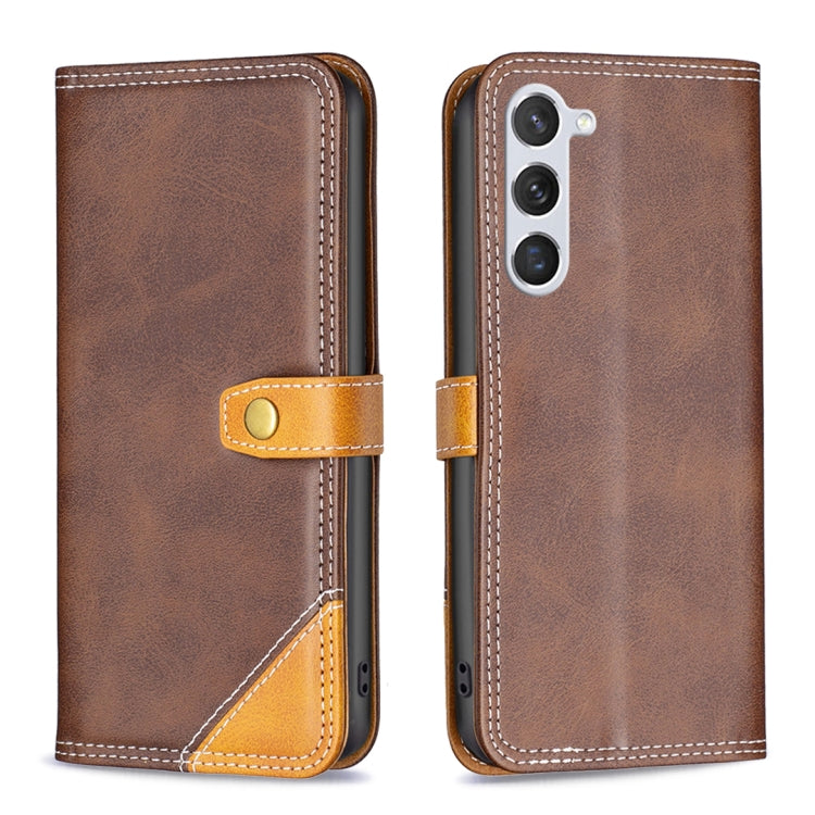 For Samsung Galaxy S23 5G Color Matching Double Sewing Thread Leather Phone Case