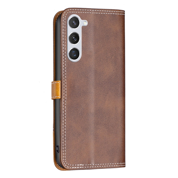 For Samsung Galaxy S23 5G Color Matching Double Sewing Thread Leather Phone Case