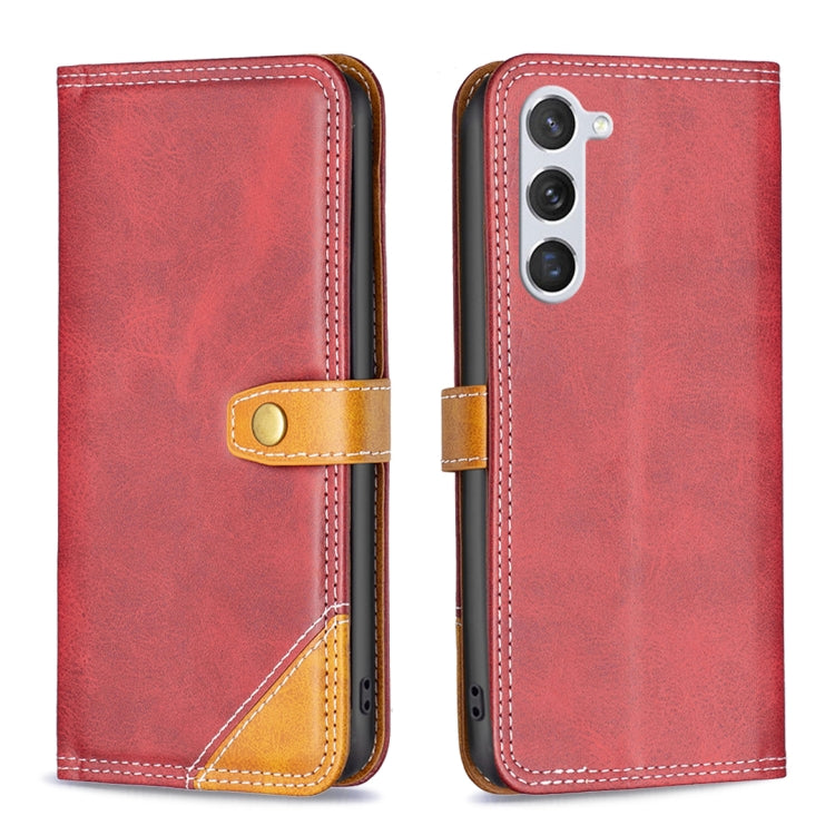 For Samsung Galaxy S23 5G Color Matching Double Sewing Thread Leather Phone Case