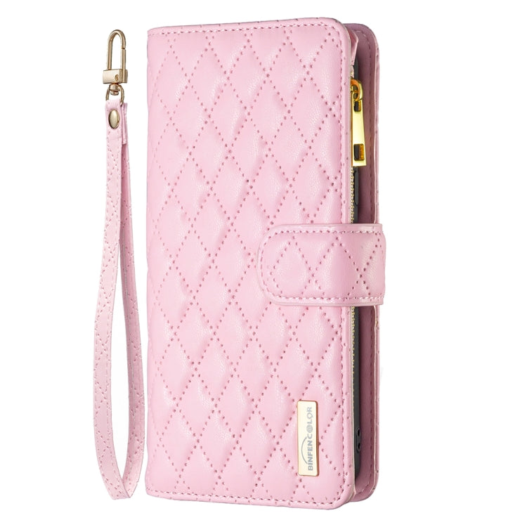 For OPPO A17 Diamond Lattice Zipper Wallet Leather Flip Phone Case