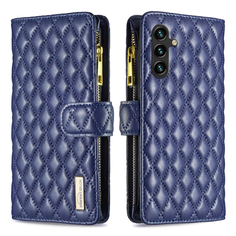 For Samsung Galaxy A14 5G Diamond Lattice Zipper Wallet Leather Flip Phone Case
