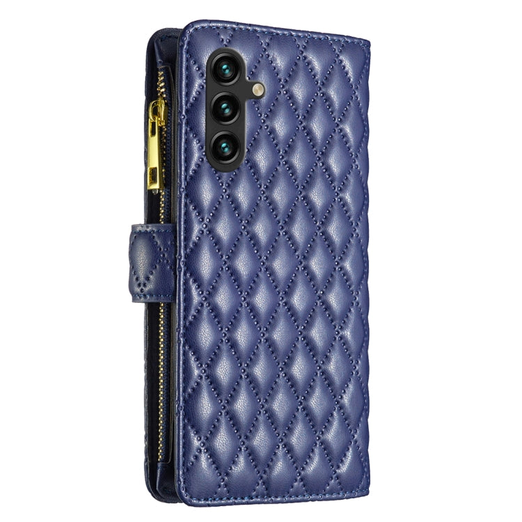 For Samsung Galaxy A14 5G Diamond Lattice Zipper Wallet Leather Flip Phone Case