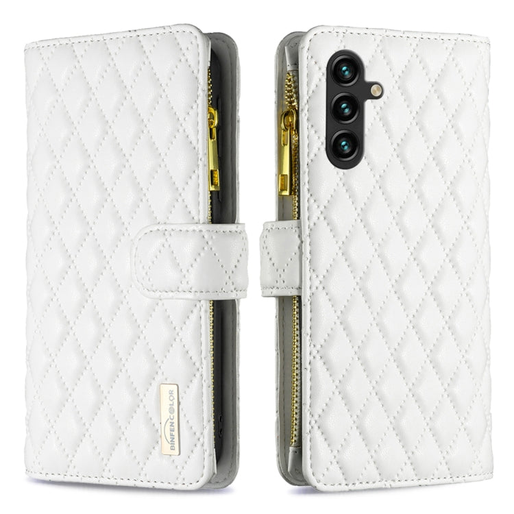 For Samsung Galaxy A14 5G Diamond Lattice Zipper Wallet Leather Flip Phone Case