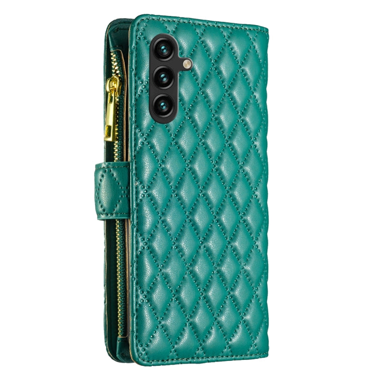 For Samsung Galaxy A14 5G Diamond Lattice Zipper Wallet Leather Flip Phone Case