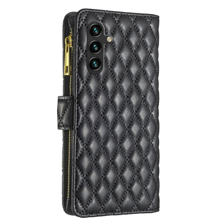 For Samsung Galaxy A14 5G Diamond Lattice Zipper Wallet Leather Flip Phone Case