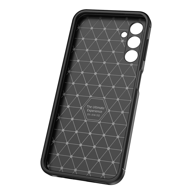 For Samsung Galaxy A14 5G Carbon Fiber Texture Shockproof TPU Phone Case(Black)