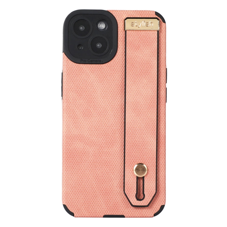 For iPhone 14 Wrist Strap TPU Leather Phone Case