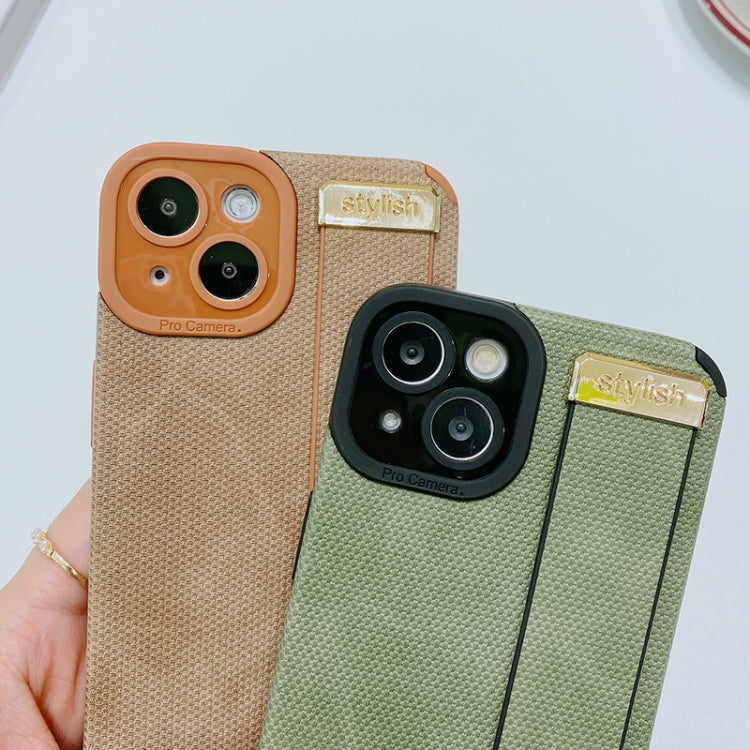 For iPhone 14 Wrist Strap TPU Leather Phone Case