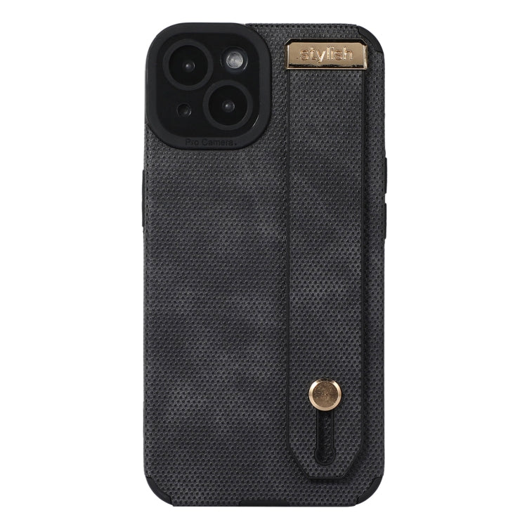 For iPhone 14 Plus Wrist Strap TPU Leather Phone Case