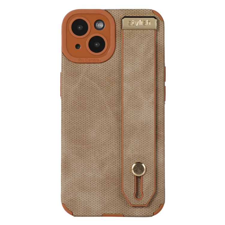 For iPhone 13 Wrist Strap TPU Leather Phone Case