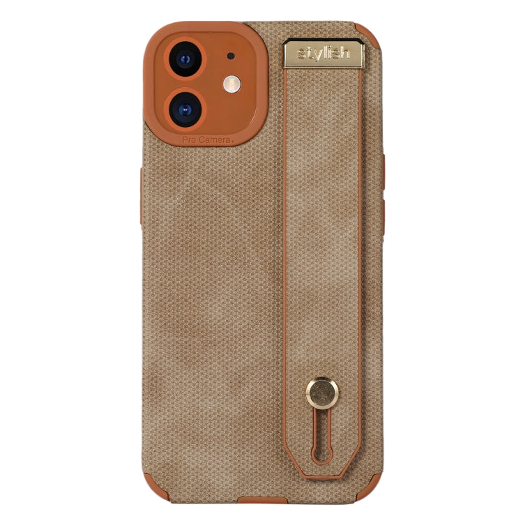For iPhone 12 Wrist Strap TPU Leather Phone Case