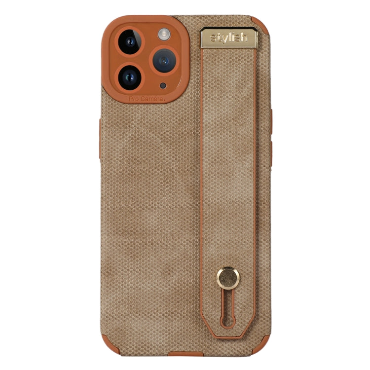For iPhone 11 Pro Max Wrist Strap TPU Leather Phone Case