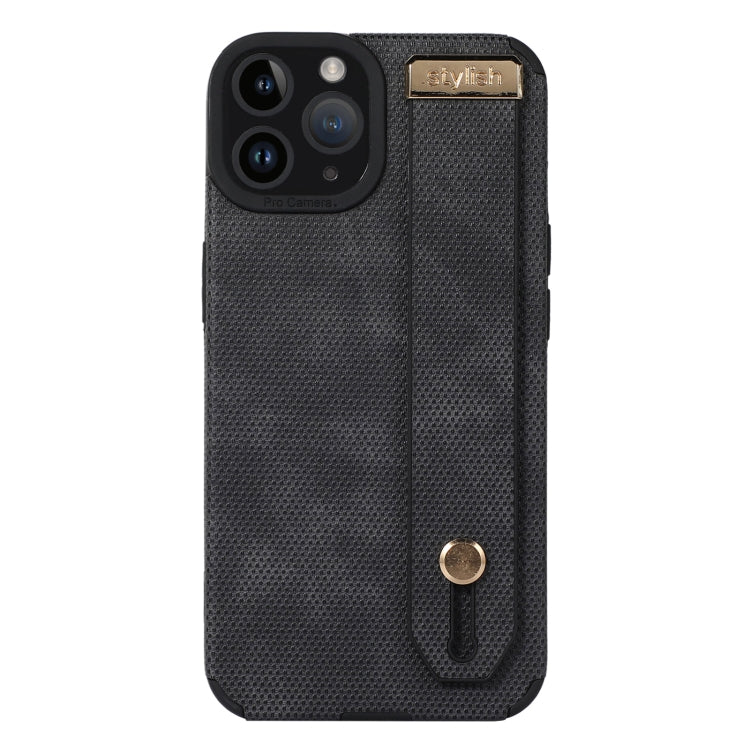 For iPhone 11 Pro Max Wrist Strap TPU Leather Phone Case