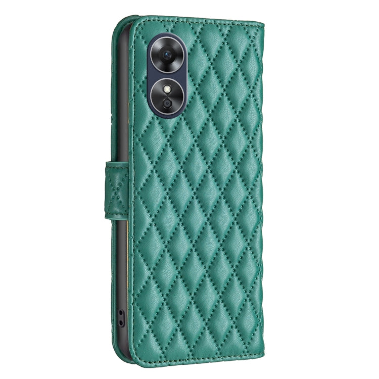 For OPPO A17 Diamond Lattice Wallet Leather Flip Phone Case