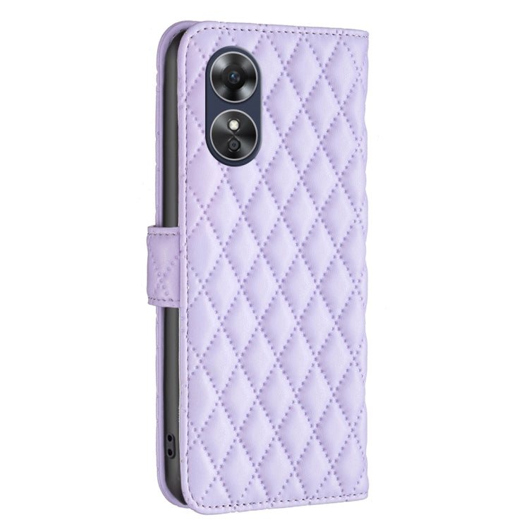 For OPPO A17 Diamond Lattice Wallet Leather Flip Phone Case