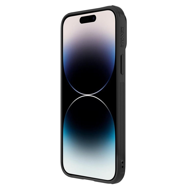 For iPhone 14 Pro Max NILLKIN Synthetic Fiber Camshield Magnetic Phone Case(Black)