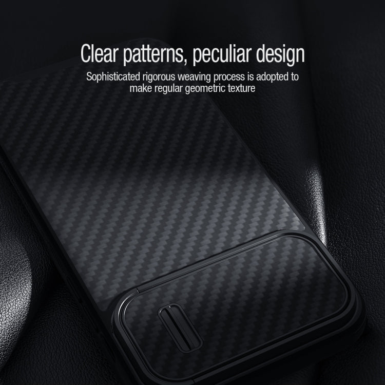 For iPhone 14 Pro Max NILLKIN Synthetic Fiber Camshield Magnetic Phone Case(Black)