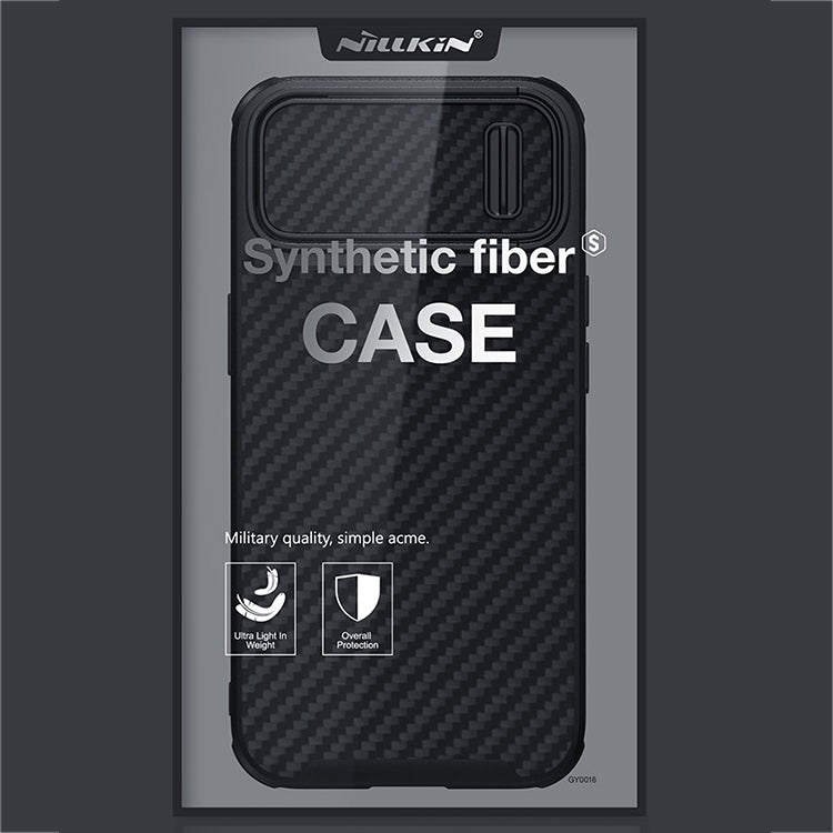 For iPhone 14 Pro Max NILLKIN Synthetic Fiber Camshield Magnetic Phone Case(Black)