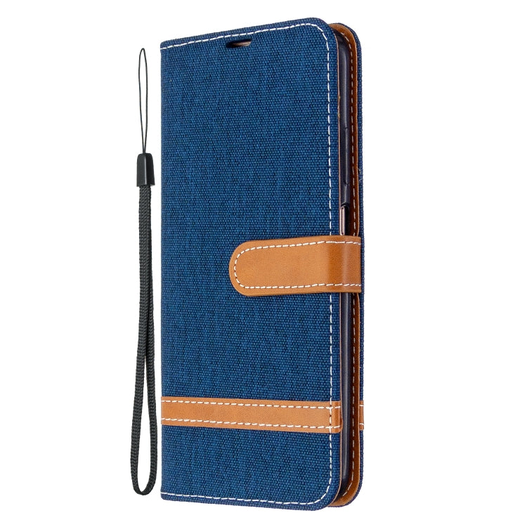 For Huawei P40 Lite Color Matching Denim Texture Horizontal Flip Leather Case with Holder & Card Slots & Wallet & Lanyard