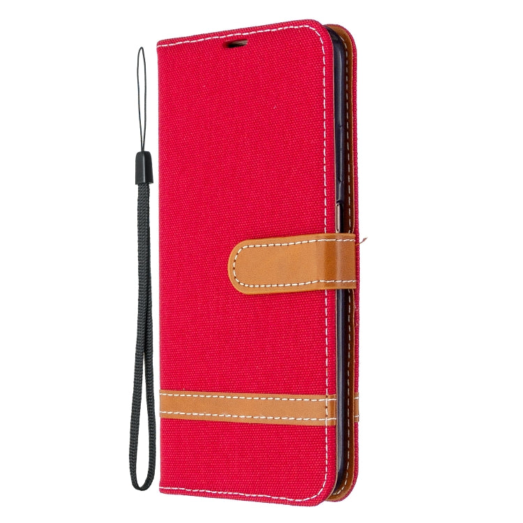 For Huawei P40 Lite Color Matching Denim Texture Horizontal Flip Leather Case with Holder & Card Slots & Wallet & Lanyard
