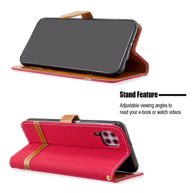 For Huawei P40 Lite Color Matching Denim Texture Horizontal Flip Leather Case with Holder & Card Slots & Wallet & Lanyard