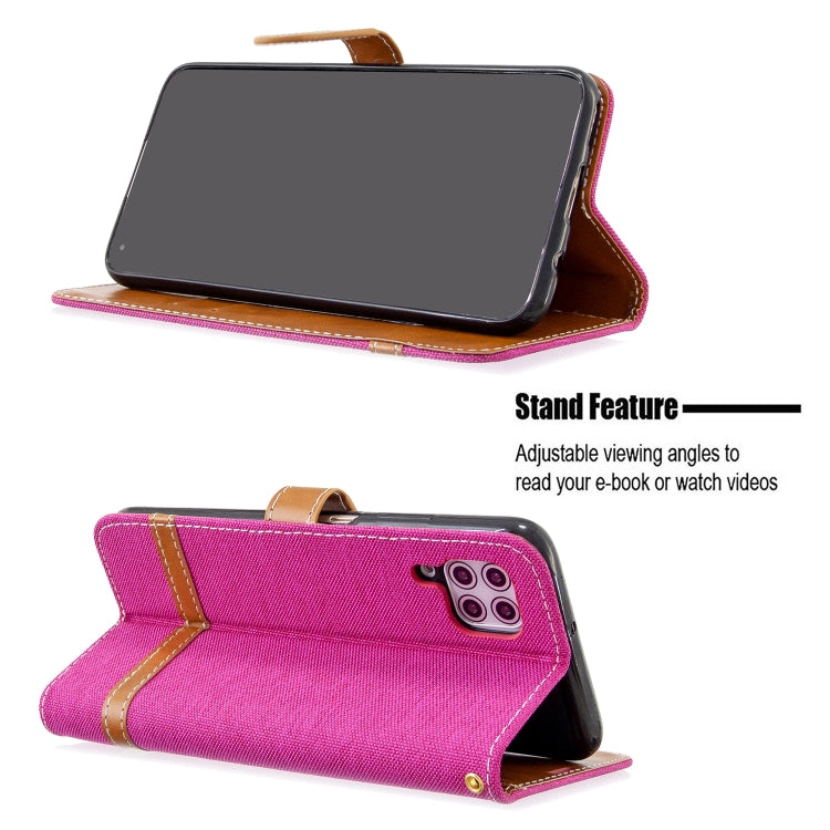 For Huawei P40 Lite Color Matching Denim Texture Horizontal Flip Leather Case with Holder & Card Slots & Wallet & Lanyard