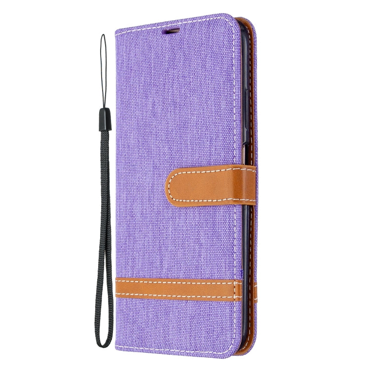 For Huawei P40 Lite Color Matching Denim Texture Horizontal Flip Leather Case with Holder & Card Slots & Wallet & Lanyard