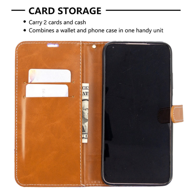 For Huawei P40 Lite Color Matching Denim Texture Horizontal Flip Leather Case with Holder & Card Slots & Wallet & Lanyard