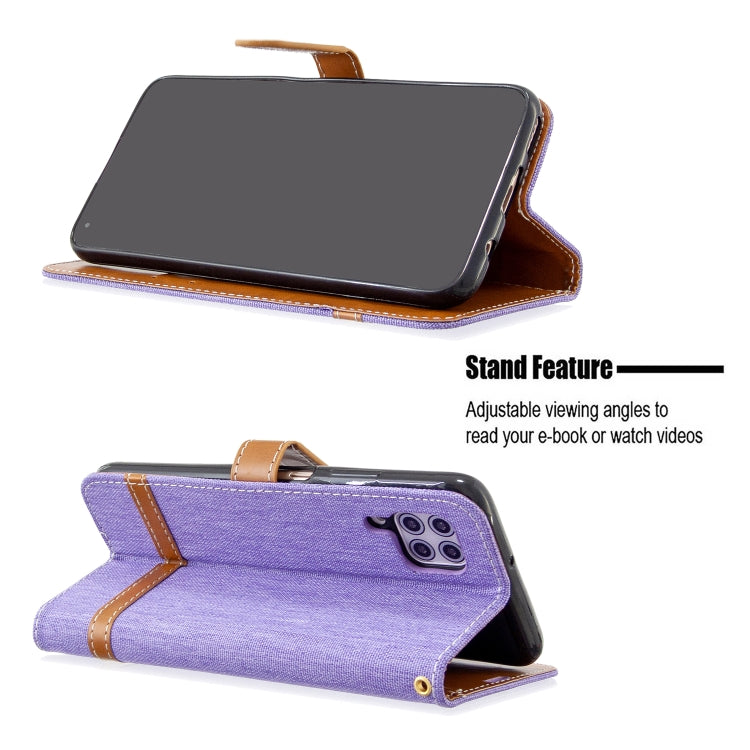 For Huawei P40 Lite Color Matching Denim Texture Horizontal Flip Leather Case with Holder & Card Slots & Wallet & Lanyard