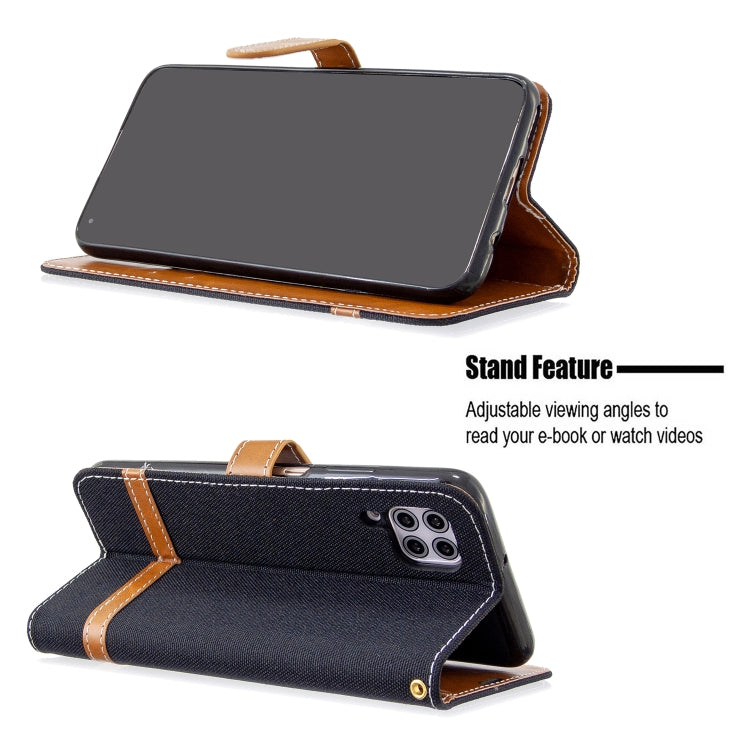 For Huawei P40 Lite Color Matching Denim Texture Horizontal Flip Leather Case with Holder & Card Slots & Wallet & Lanyard