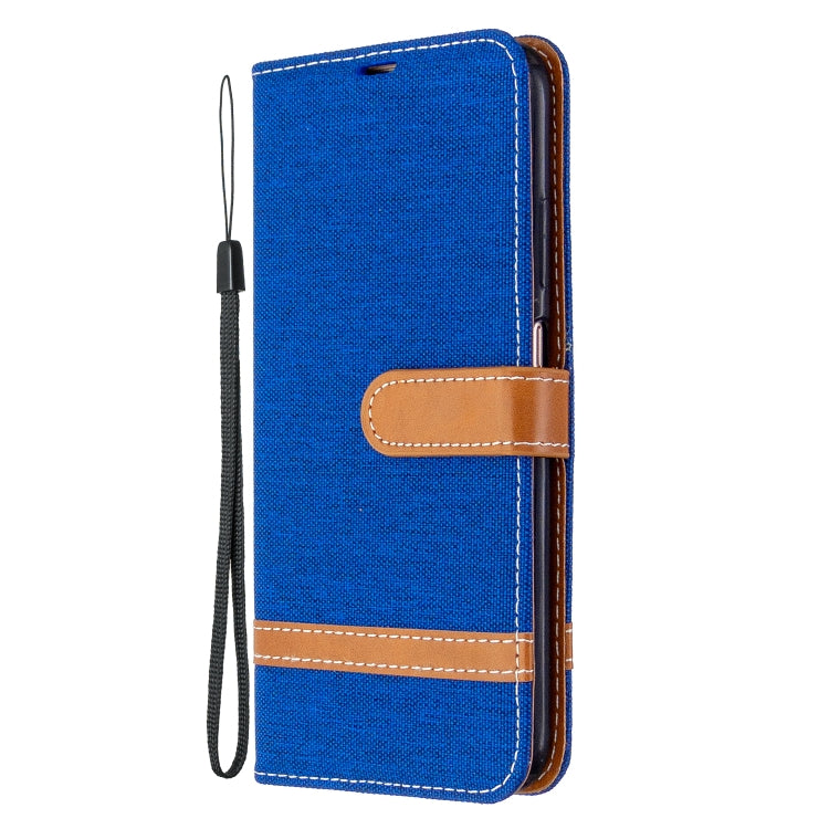 For Huawei P40 Lite Color Matching Denim Texture Horizontal Flip Leather Case with Holder & Card Slots & Wallet & Lanyard