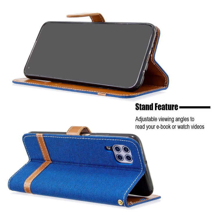 For Huawei P40 Lite Color Matching Denim Texture Horizontal Flip Leather Case with Holder & Card Slots & Wallet & Lanyard