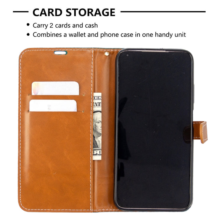For Huawei P40 Lite Color Matching Denim Texture Horizontal Flip Leather Case with Holder & Card Slots & Wallet & Lanyard