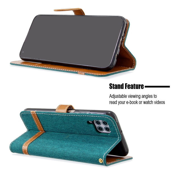 For Huawei P40 Lite Color Matching Denim Texture Horizontal Flip Leather Case with Holder & Card Slots & Wallet & Lanyard