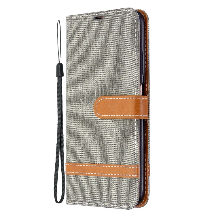 For Huawei P40 Lite Color Matching Denim Texture Horizontal Flip Leather Case with Holder & Card Slots & Wallet & Lanyard