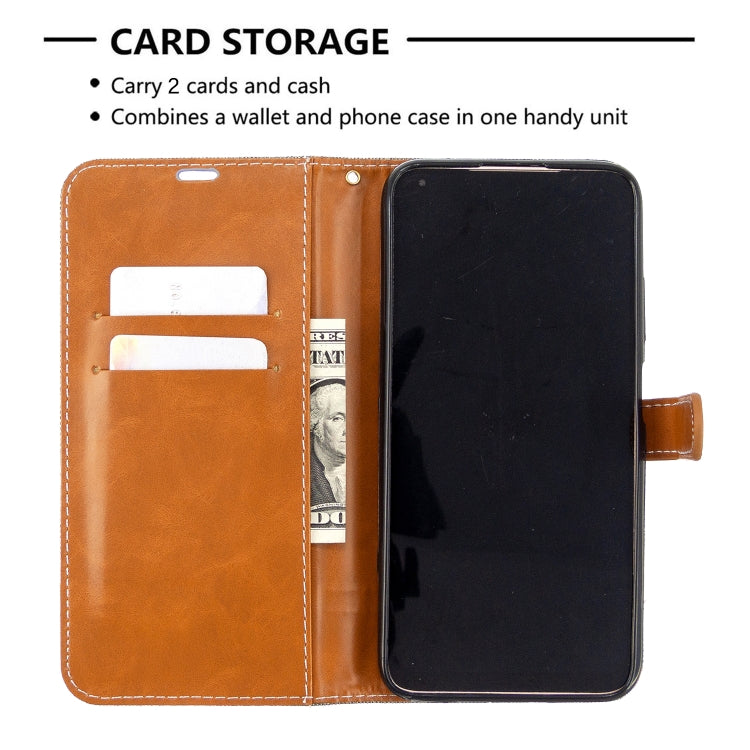 For Huawei P40 Lite Color Matching Denim Texture Horizontal Flip Leather Case with Holder & Card Slots & Wallet & Lanyard