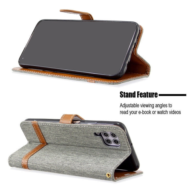For Huawei P40 Lite Color Matching Denim Texture Horizontal Flip Leather Case with Holder & Card Slots & Wallet & Lanyard