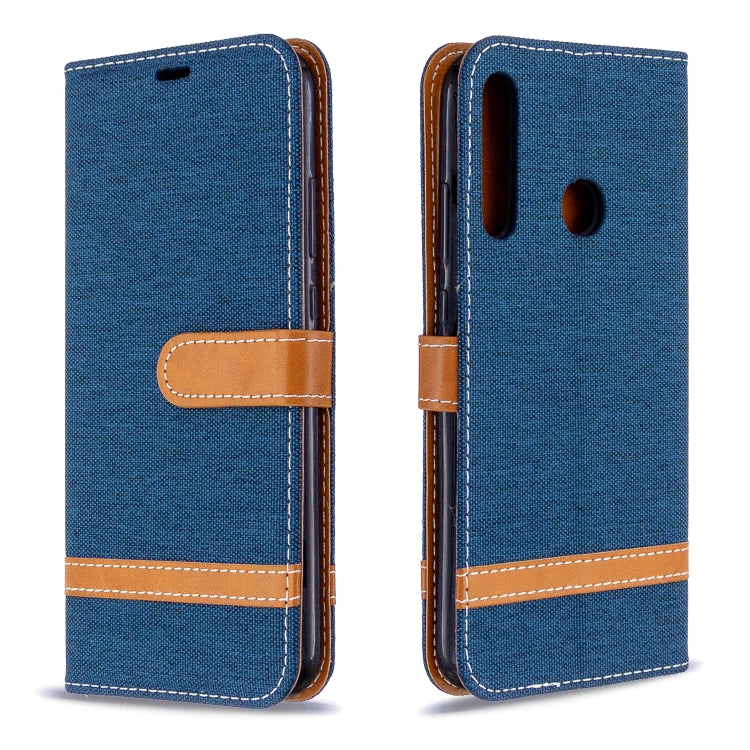 For Huawei P40 Lite E / Y7P Color Matching Denim Texture Horizontal Flip Leather Case with Holder & Card Slots & Wallet & Lanyard