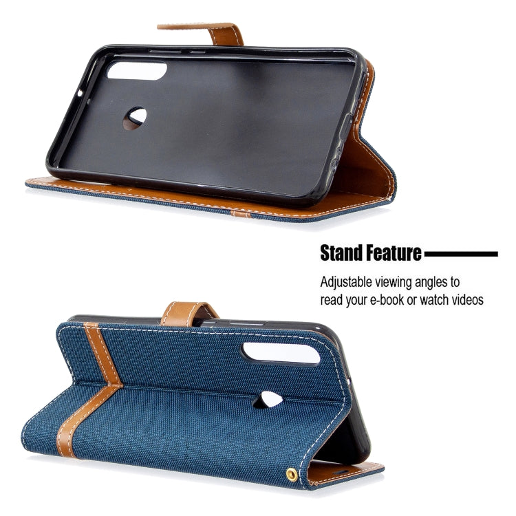 For Huawei P40 Lite E / Y7P Color Matching Denim Texture Horizontal Flip Leather Case with Holder & Card Slots & Wallet & Lanyard