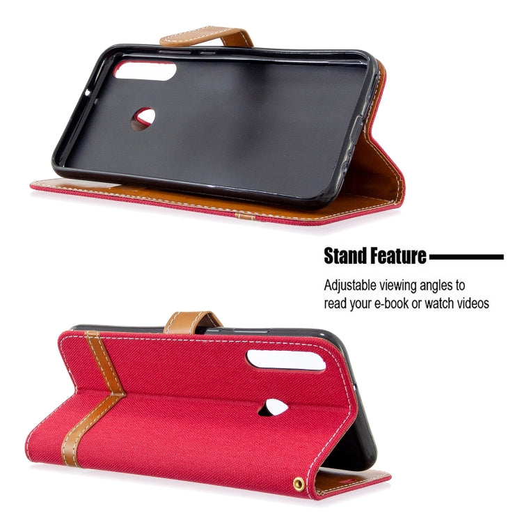 For Huawei P40 Lite E / Y7P Color Matching Denim Texture Horizontal Flip Leather Case with Holder & Card Slots & Wallet & Lanyard