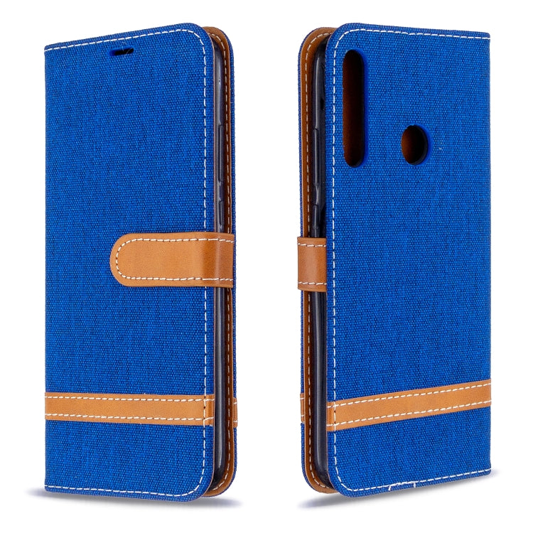 For Huawei P40 Lite E / Y7P Color Matching Denim Texture Horizontal Flip Leather Case with Holder & Card Slots & Wallet & Lanyard